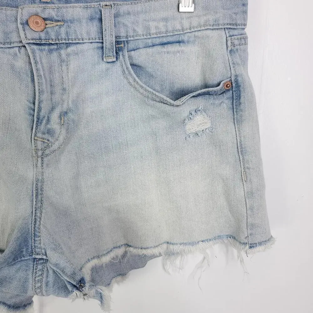 Old Navy Shorts Womens 6 Cut Off Denim Jean Light Wash Stretchy Mini Boyfriend